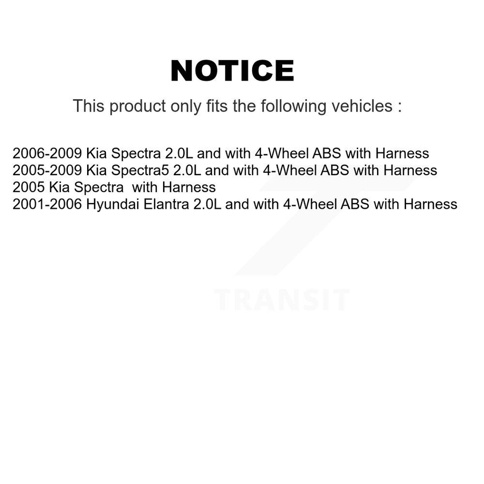 Rear Left ABS Wheel Speed Sensor SEN-2ABS0252 For Hyundai Elantra Kia Spectra Spectra5 with Harness