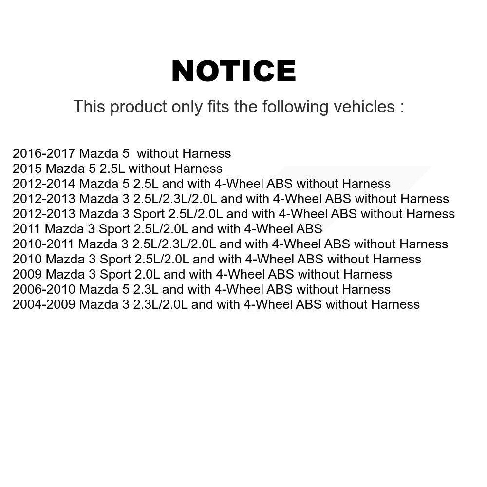 Front ABS Wheel Speed Sensor SEN-2ABS0256 For Mazda 3 5 Sport
