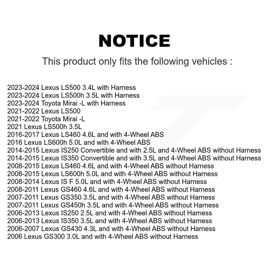 Rear Right ABS Wheel Speed Sensor SEN-2ABS0307 For Lexus IS250 IS350 LS460 GS350 GS300 IS F GS450h