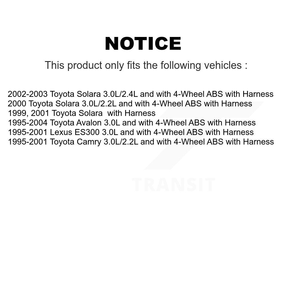 Rear Right ABS Wheel Speed Sensor SEN-2ABS0308 For Toyota Camry Solara Avalon Lexus ES300