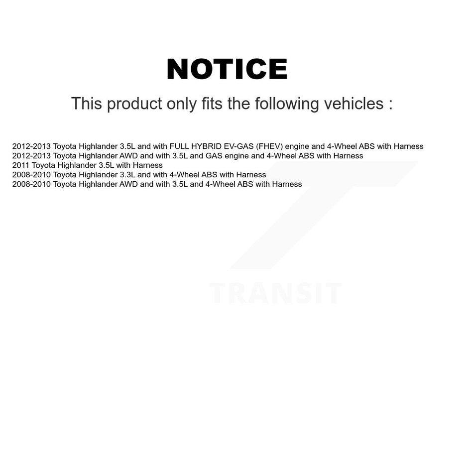 Rear Right ABS Wheel Speed Sensor SEN-2ABS0310 For Toyota Highlander with Harness