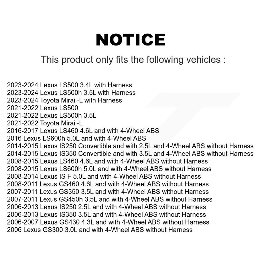 Rear ABS Wheel Speed Sensor SEN-2ABS0312 For Lexus IS250 IS350 LS460 GS350 GS300 IS F GS450h LS600h