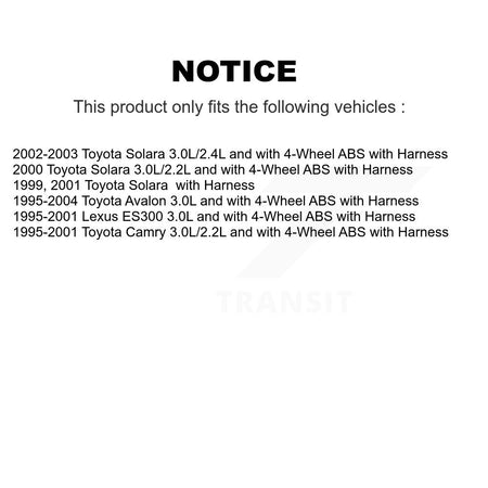 Rear Left ABS Wheel Speed Sensor SEN-2ABS0313 For Toyota Camry Solara Avalon Lexus ES300