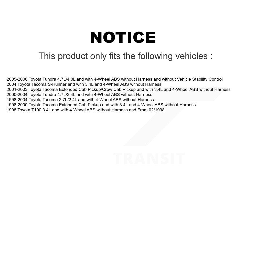 Rear Left ABS Wheel Speed Sensor SEN-2ABS0314 For Toyota Tundra Tacoma T100