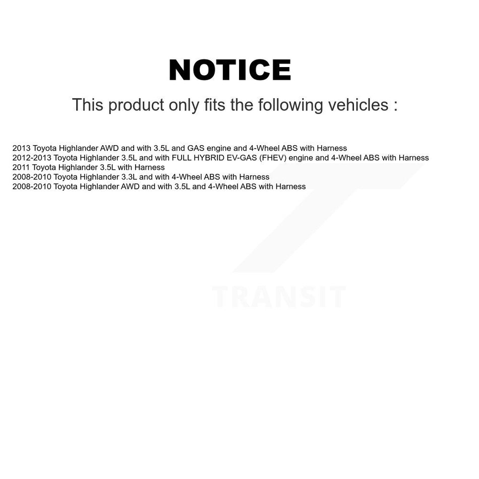 Rear Left ABS Wheel Speed Sensor SEN-2ABS0315 For Toyota Highlander with Harness