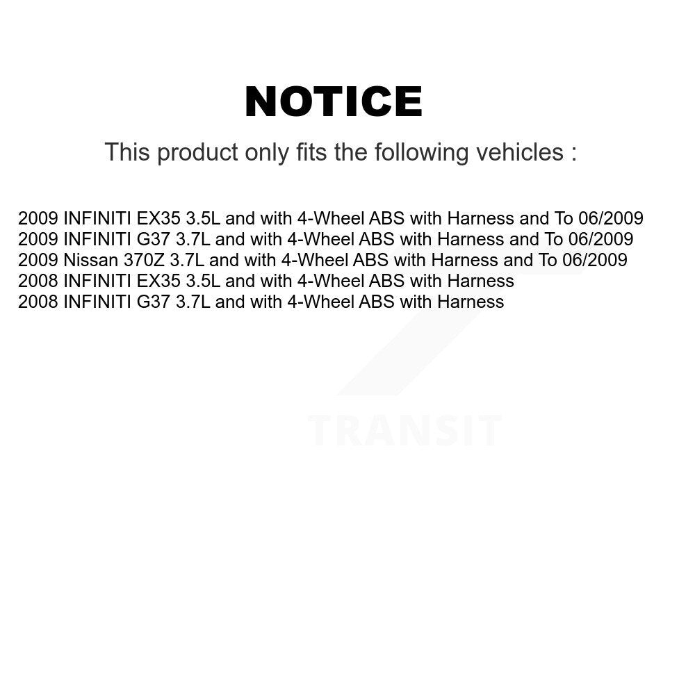 Rear Right ABS Wheel Speed Sensor SEN-2ABS0331 For INFINITI G37 EX35 Nissan 370Z