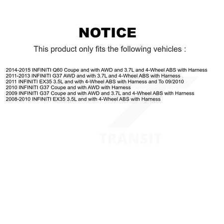 Front ABS Wheel Speed Sensor SEN-2ABS0334 For INFINITI G37 EX35 Q60