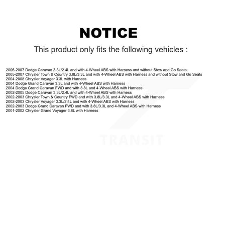 Rear ABS Wheel Speed Sensor SEN-2ABS0340 For Dodge Caravan Grand Chrysler Town & Country Voyager