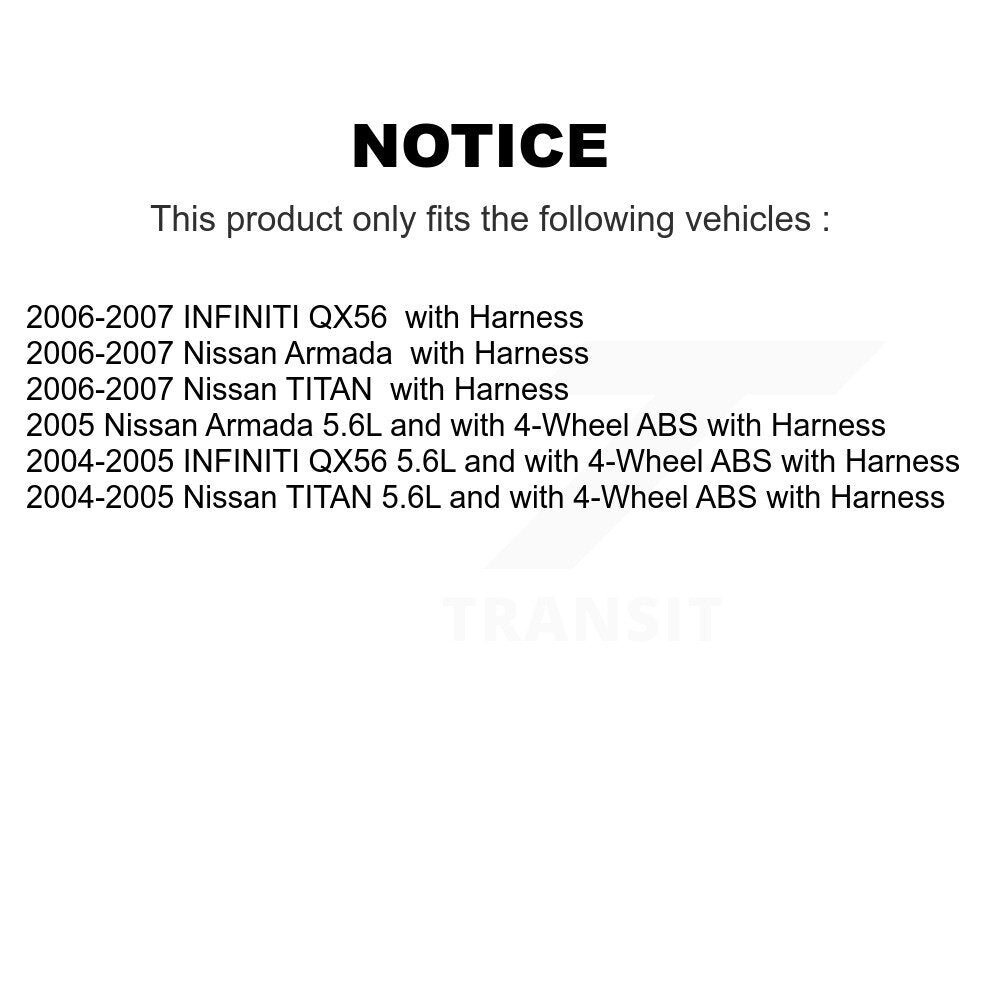 Front ABS Wheel Speed Sensor SEN-2ABS0416 For Nissan TITAN INFINITI QX56 Armada with Harness