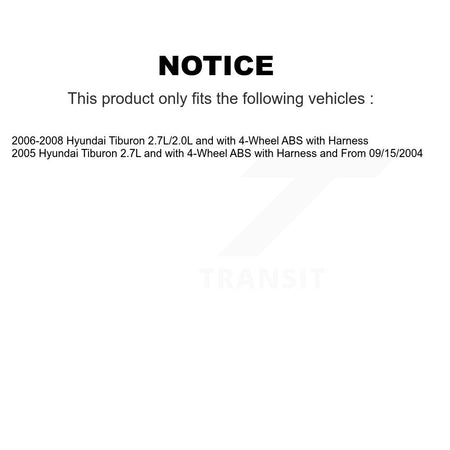 Rear Right ABS Wheel Speed Sensor SEN-2ABS0417 For Hyundai Tiburon