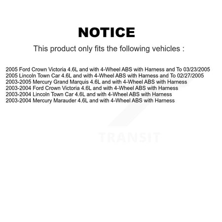 Front ABS Wheel Speed Sensor SEN-2ABS0480 For Mercury Lincoln Town Car Grand Marquis Ford Crown