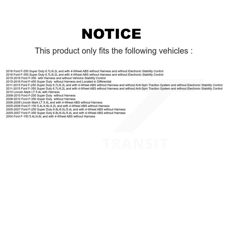 Rear ABS Wheel Speed Sensor SEN-2ABS0486 For Ford F-150 F-350 Super Duty F-250 Lincoln Mark LT F-450