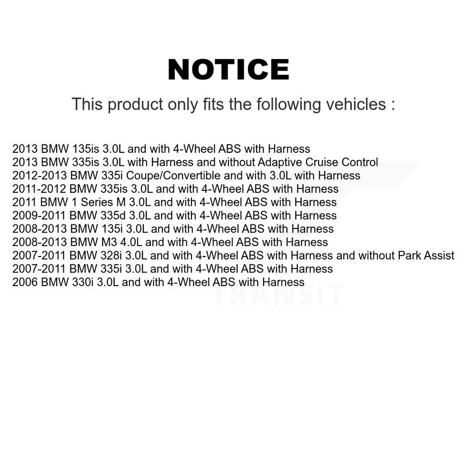 Rear ABS Wheel Speed Sensor SEN-2ABS0556 For BMW 328i 335i M3 135i 330i 335is 335d 1 Series M 135is