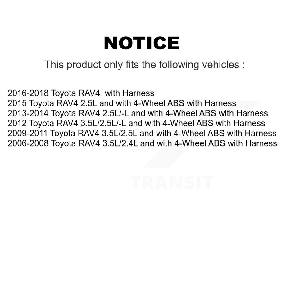 Front Right ABS Wheel Speed Sensor SEN-2ABS0613 For Toyota RAV4 with Harness
