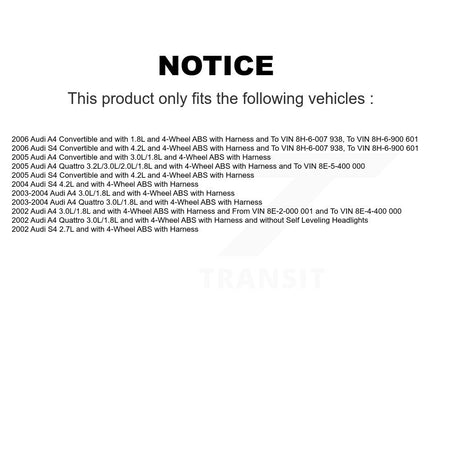 Rear Right ABS Wheel Speed Sensor SEN-2ABS0625 For Audi A4 Quattro S4