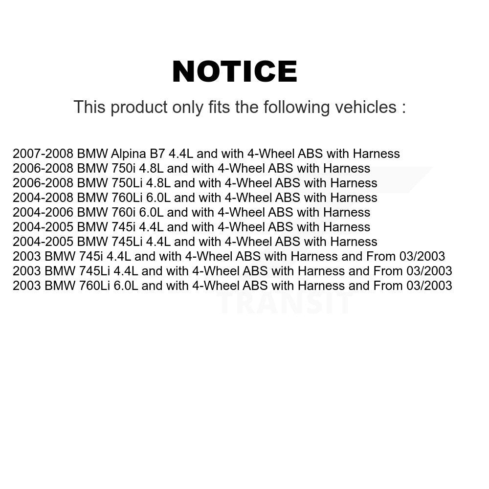Rear ABS Wheel Speed Sensor SEN-2ABS0639 For BMW 750i 750Li 745i 745Li 760Li Alpina B7 760i