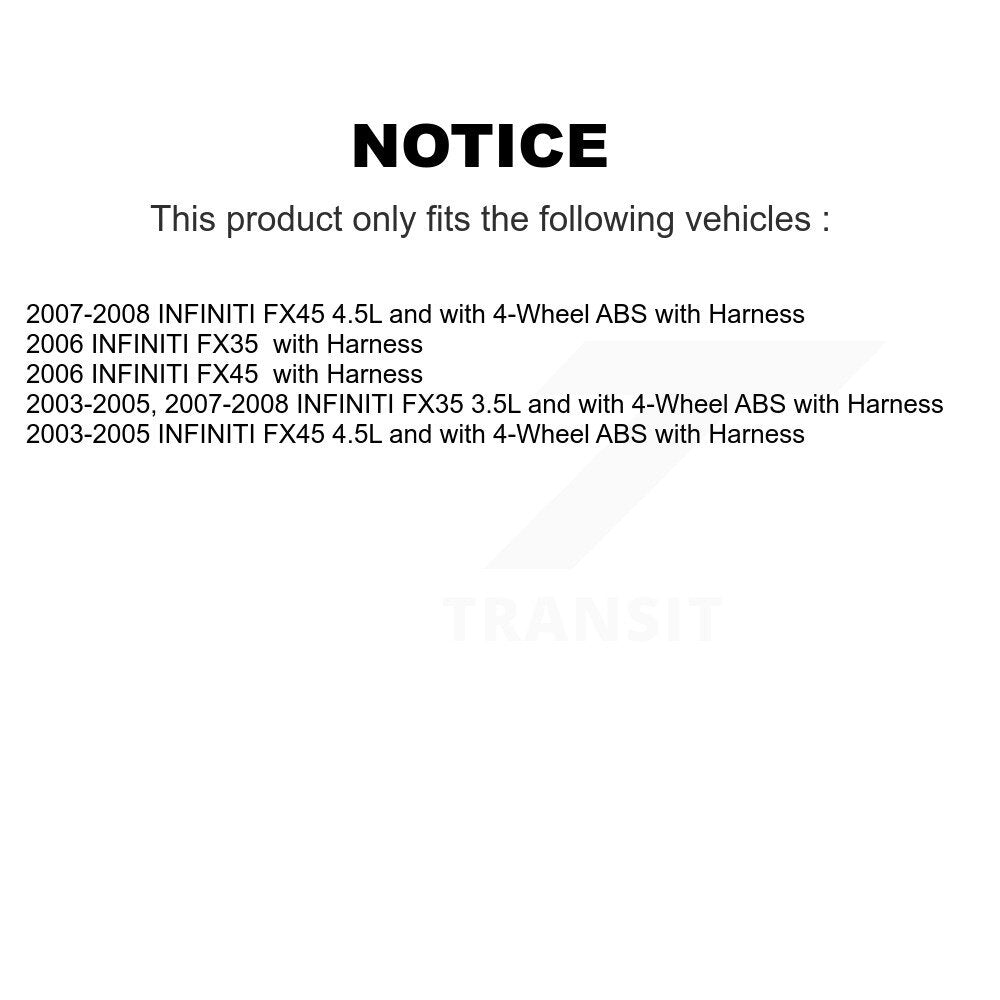 Front ABS Wheel Speed Sensor SEN-2ABS0651 For INFINITI FX35 FX45 with Harness