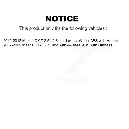 Front Left ABS Wheel Speed Sensor SEN-2ABS0682 For Mazda CX-7 with Harness