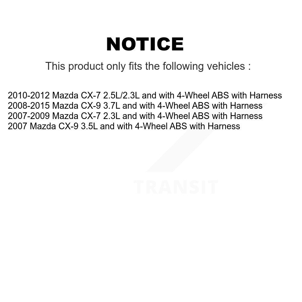 Front Right ABS Wheel Speed Sensor SEN-2ABS0683 For Mazda CX-7 CX-9 with Harness