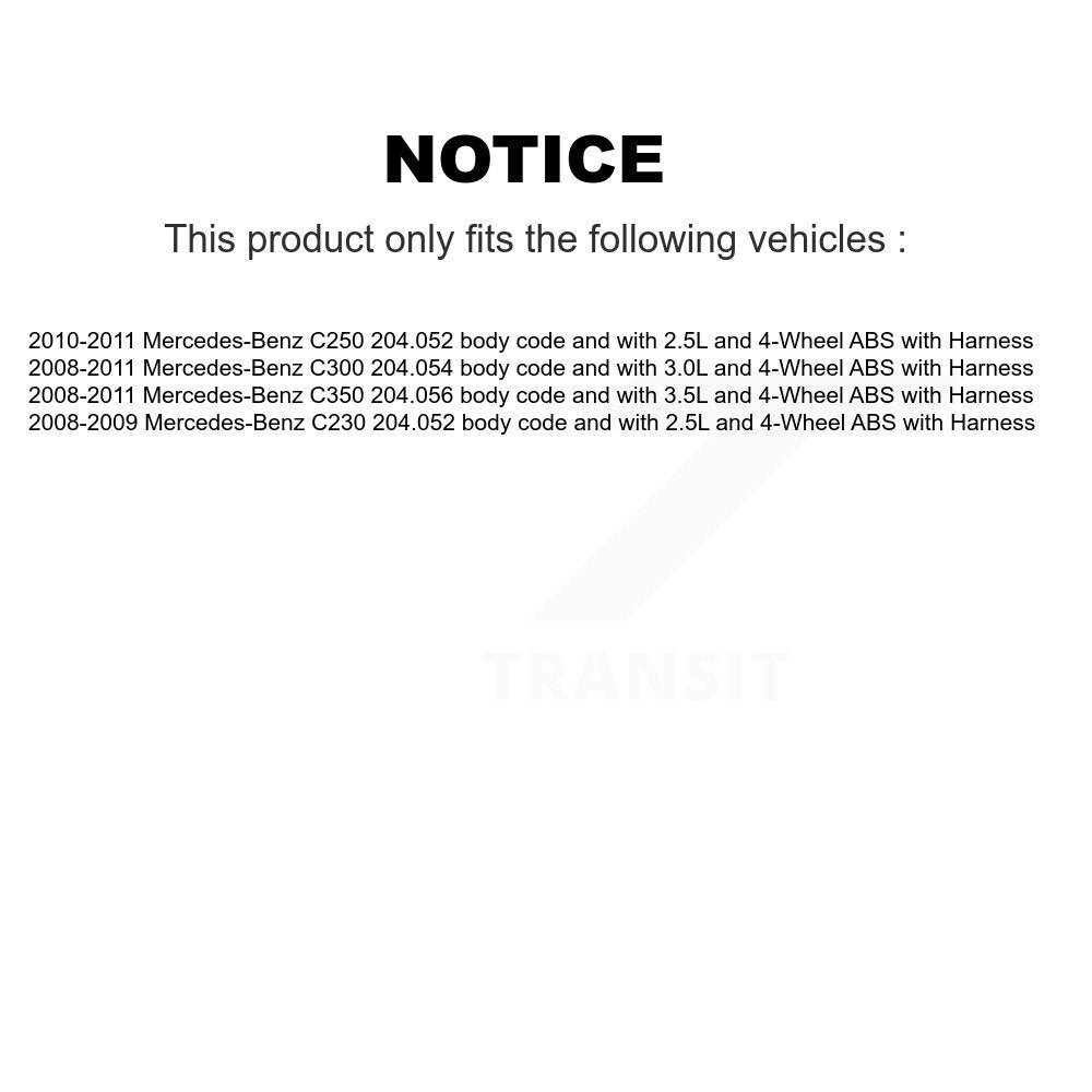 Front ABS Wheel Speed Sensor SEN-2ABS0690 For Mercedes-Benz C300 C250 C350 C230 with Harness