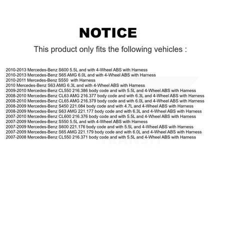 Rear ABS Wheel Speed Sensor SEN-2ABS0691 For Mercedes-Benz S550 S450 CL550 S63 AMG CL63 S65 S600