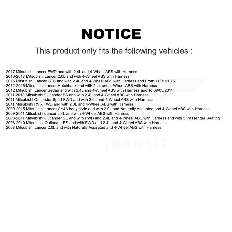 Rear Right ABS Wheel Speed Sensor SEN-2ABS0712 For Mitsubishi Lancer Outlander Sport RVR