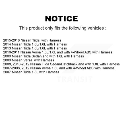 Front ABS Wheel Speed Sensor SEN-2ABS0726 For Nissan Versa Tiida with Harness