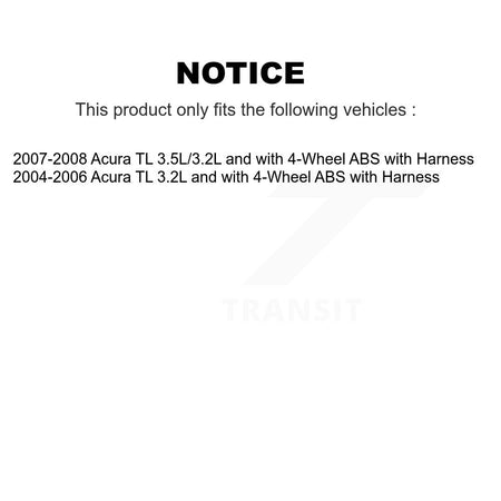 Rear Right ABS Wheel Speed Sensor SEN-2ABS0778 For Acura TL with Harness