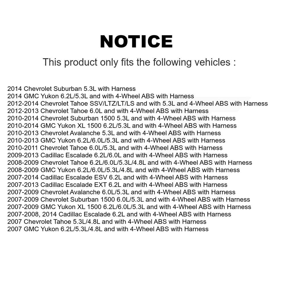 Rear ABS Wheel Speed Sensor SEN-2ABS0799 For Chevrolet Avalanche GMC Cadillac Tahoe Yukon Suburban