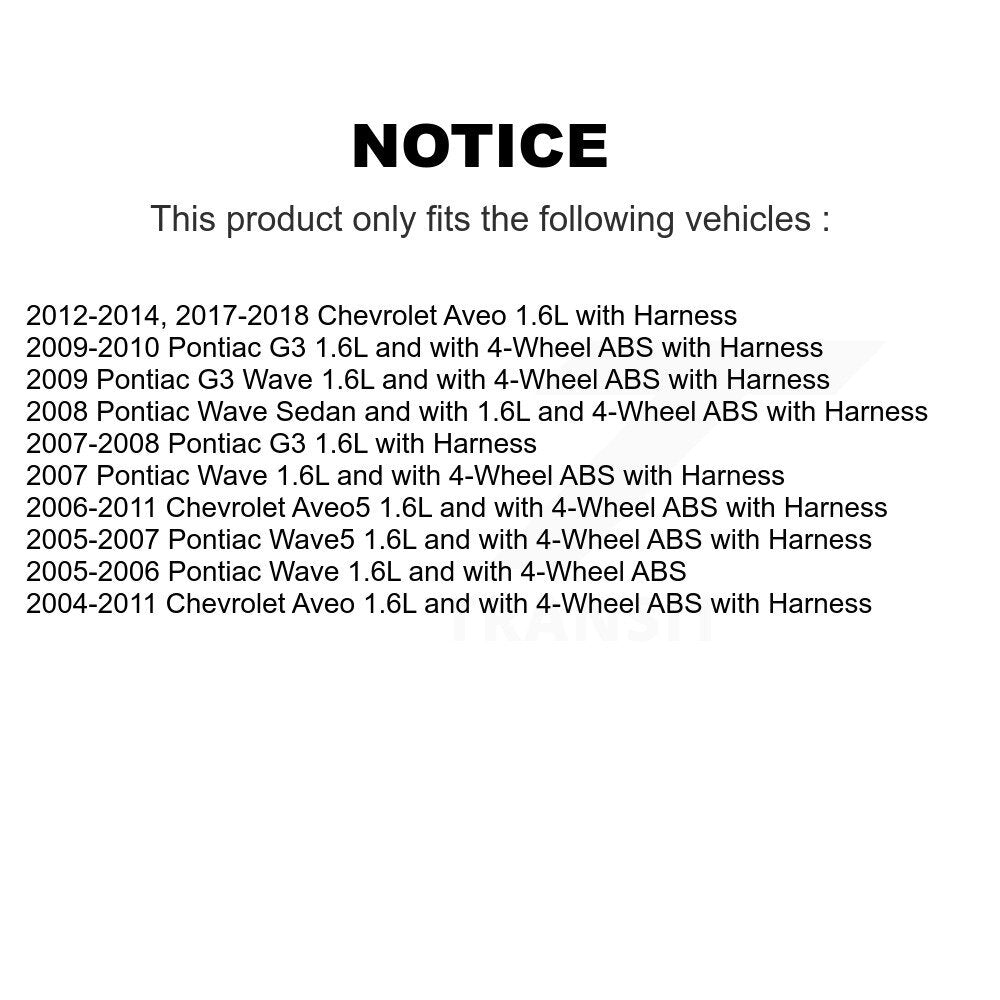 Rear Left ABS Wheel Speed Sensor SEN-2ABS0801 For Chevrolet Aveo Pontiac Aveo5 Wave G3 Wave5