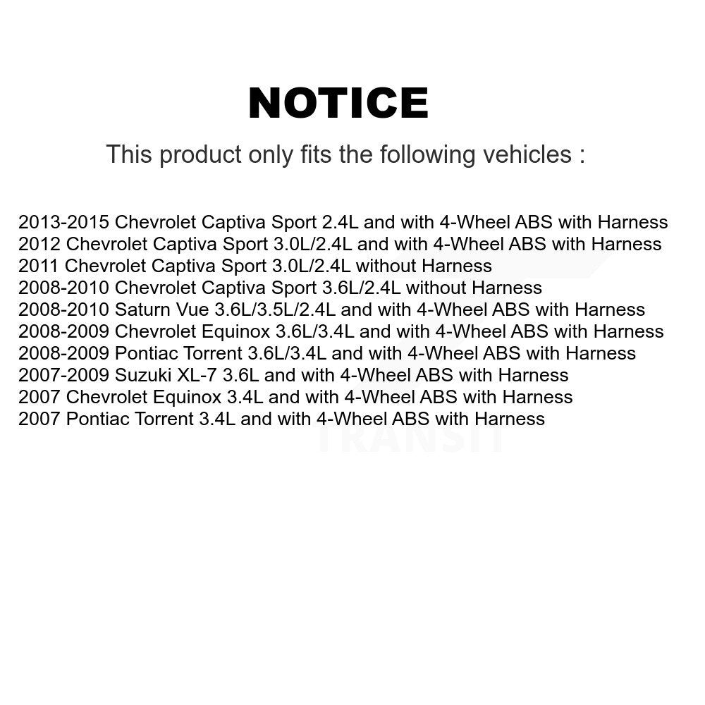 Front ABS Wheel Speed Sensor SEN-2ABS0803 For Chevrolet Equinox Pontiac Torrent Saturn Vue Suzuki