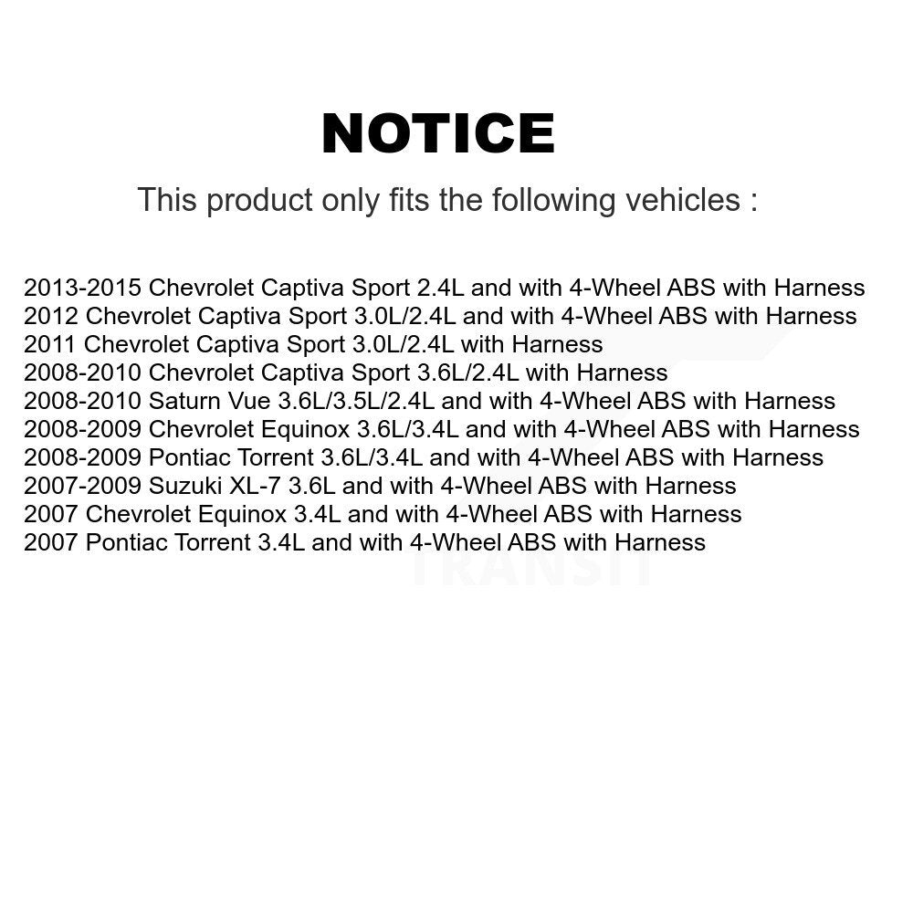 Rear ABS Wheel Speed Sensor SEN-2ABS0804 For Chevrolet Equinox Pontiac Torrent Saturn Vue Suzuki