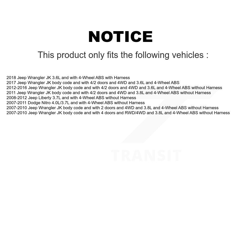 Rear ABS Wheel Speed Sensor SEN-2ABS0813 For Jeep Wrangler Liberty JK Dodge Nitro