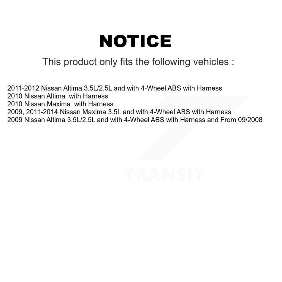 Rear Right ABS Wheel Speed Sensor SEN-2ABS0853 For Nissan Altima Maxima