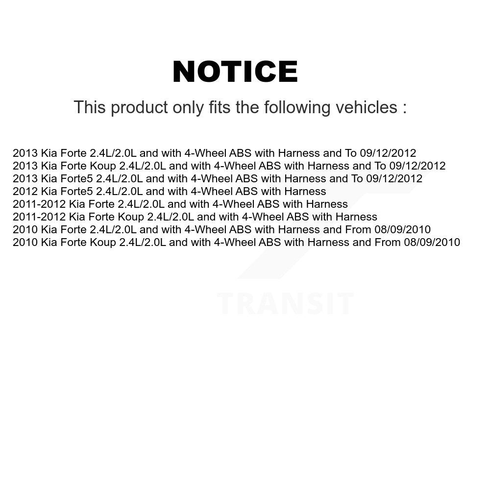 Rear Left ABS Wheel Speed Sensor SEN-2ABS0865 For Kia Forte Koup Forte5 2.4L/2.0L with 4-Wheel