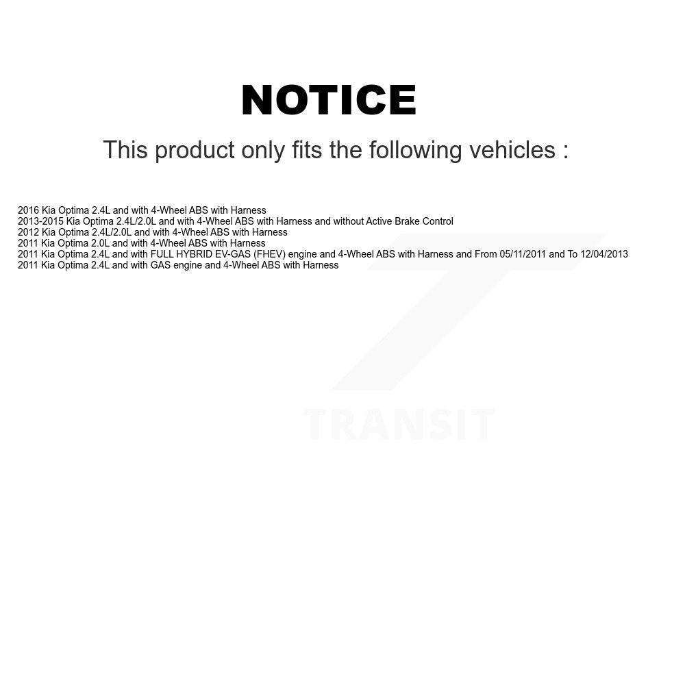 Rear Right ABS Wheel Speed Sensor SEN-2ABS0887 For Kia Optima
