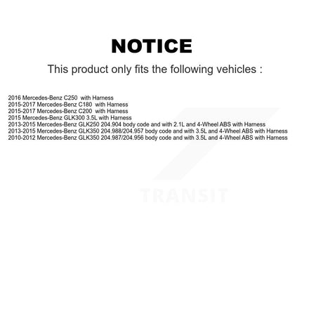 ABS Wheel Speed Sensor SEN-2ABS0893 For Mercedes-Benz GLK350 GLK250 C250 C180 C200 GLK300