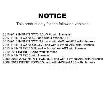 Rear Left ABS Wheel Speed Sensor SEN-2ABS0906 For INFINITI FX35 QX70 FX50 FX37