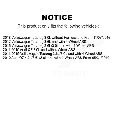 ABS Wheel Speed Sensor SEN-2ABS0918 For Volkswagen Touareg Audi Q7