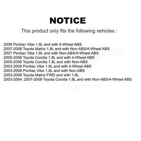 Rear ABS Wheel Speed Sensor Wiring Harness SEN-2ABS0938 For Toyota Corolla Matrix Pontiac Vibe