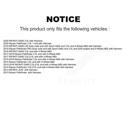 Rear Left ABS Wheel Speed Sensor SEN-2ABS0947 For Nissan Pathfinder INFINITI QX60 JX35