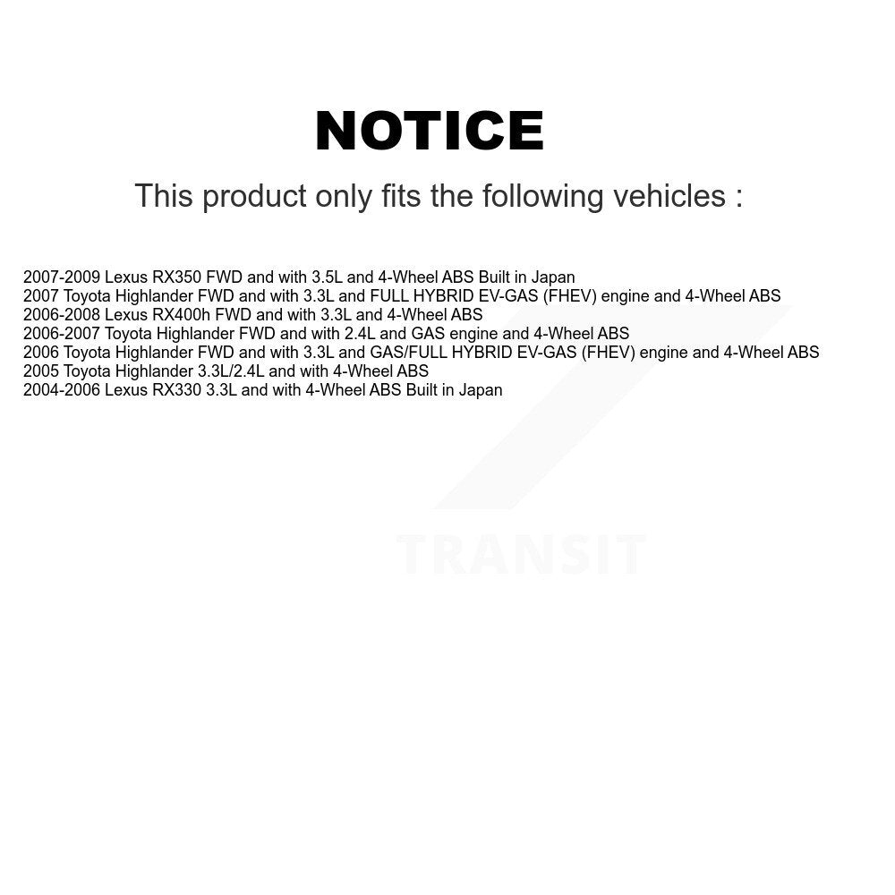 Rear Right ABS Wheel Speed Sensor Wiring Harness SEN-2ABS0953 For Lexus RX350 RX330 Toyota RX400h
