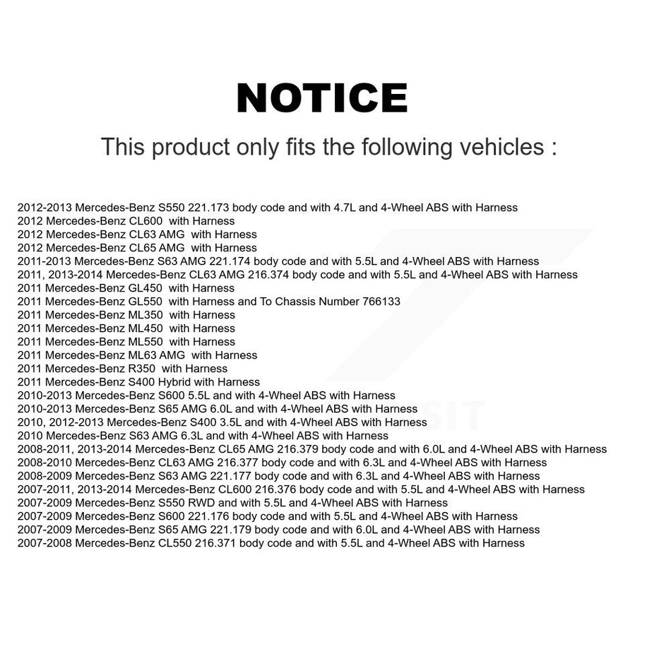 ABS Wheel Speed Sensor SEN-2ABS1020 For Mercedes-Benz ML350 S550 R350 ML550 GL550 S63 AMG GL450 ML63