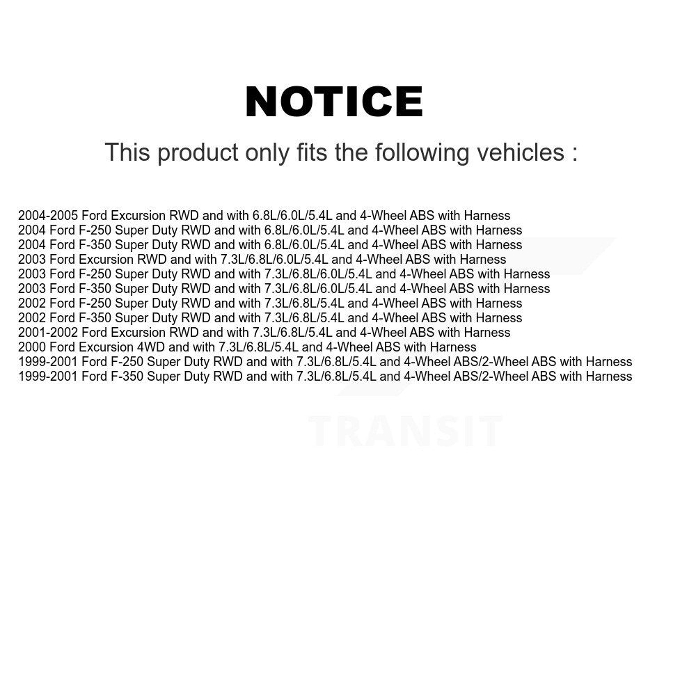 Front Right ABS Wheel Speed Sensor SEN-2ABS1148 For Ford F-350 Super Duty F-250 Excursion