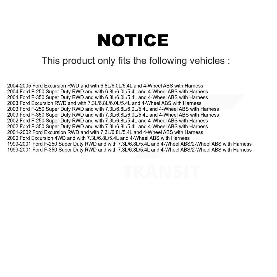 Front Right ABS Wheel Speed Sensor SEN-2ABS1148 For Ford F-350 Super Duty F-250 Excursion