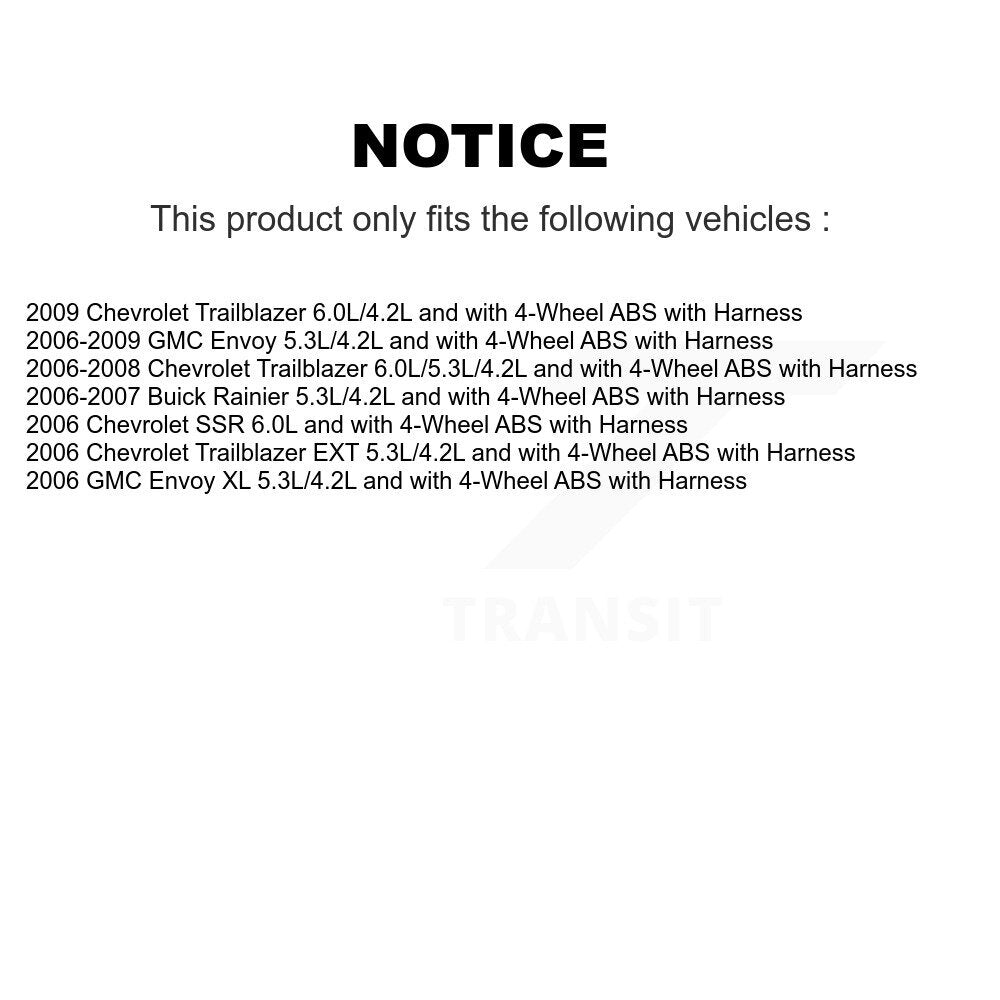 Rear ABS Wheel Speed Sensor SEN-2ABS1166 For Chevrolet Trailblazer GMC Envoy XL EXT Buick Rainier