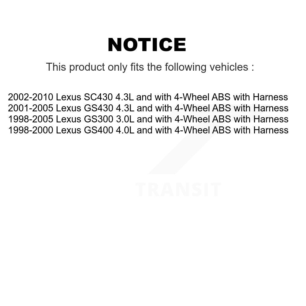 Front Left ABS Wheel Speed Sensor SEN-2ABS1251 For Lexus SC430 GS300 GS400 GS430 with Harness