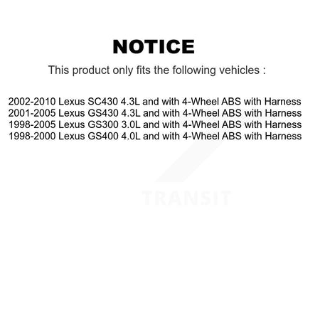 Front Left ABS Wheel Speed Sensor SEN-2ABS1251 For Lexus SC430 GS300 GS400 GS430 with Harness