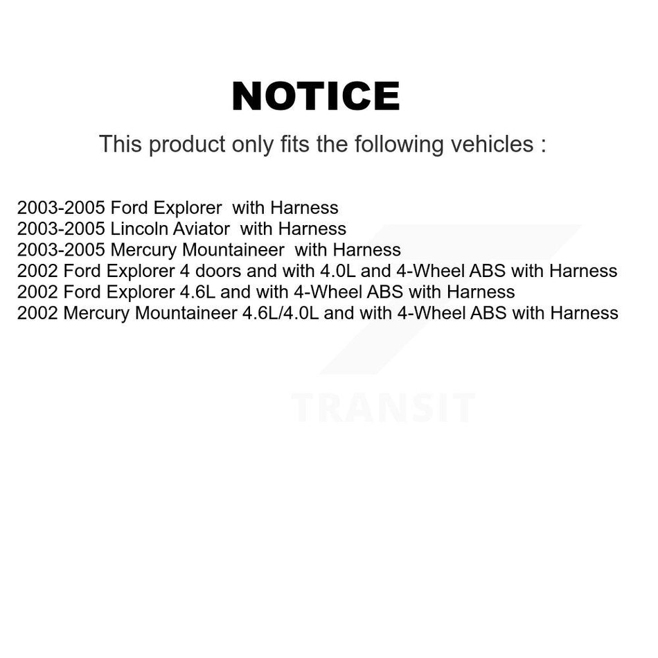 Front ABS Wheel Speed Sensor SEN-2ABS1289 For Ford Explorer Lincoln Aviator Mercury Mountaineer