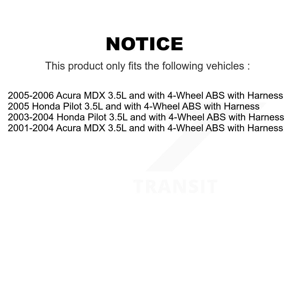 Front Right ABS Wheel Speed Sensor SEN-2ABS1296 For Acura MDX Honda Pilot 3.5L with 4-Wheel